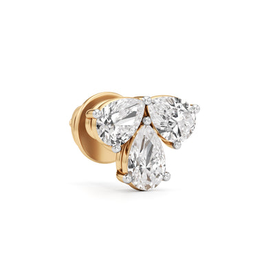 Marquise Butterfly Wing Stud Earrings in 925 silver 18k Gold Plated