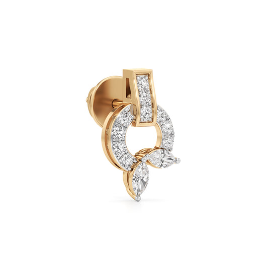 Sky Blue PearCut  Pav Flame Drop Earrings in 925 silver 18k Gold Plated