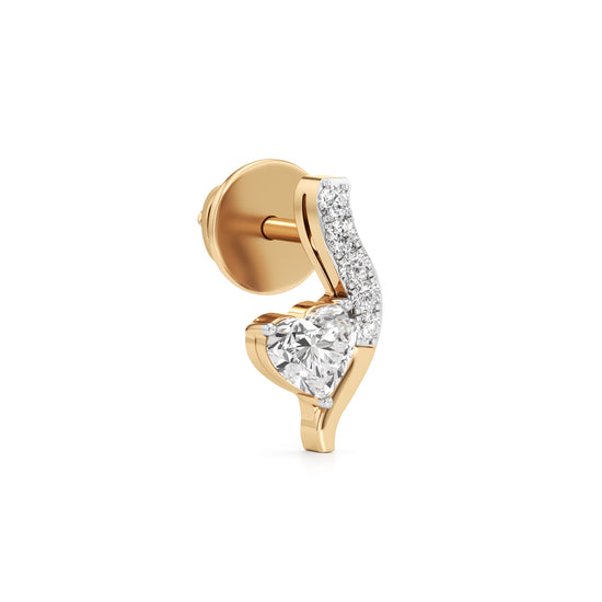 Asymmetrical Emerald  Marquise Bloom Studs in 925 silver 18k Gold Plated