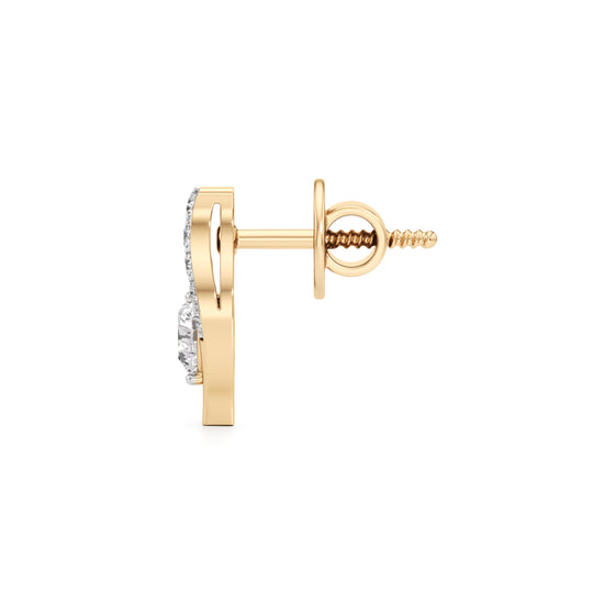 Asymmetrical Emerald  Marquise Bloom Studs in 925 silver 18k Gold Plated