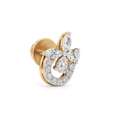 Honeybee Heart  Marquise Bloom Studs in 925 silver 18k Gold Plated