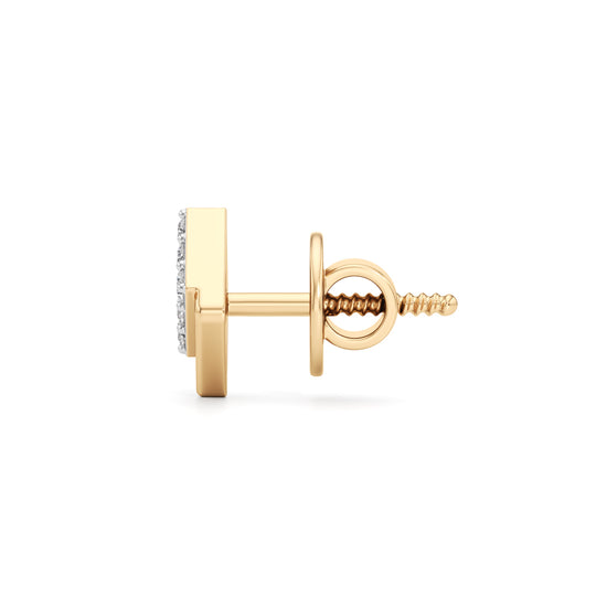 Geometric DiamondFrame Studs in 925 silver 18k Gold Plated
