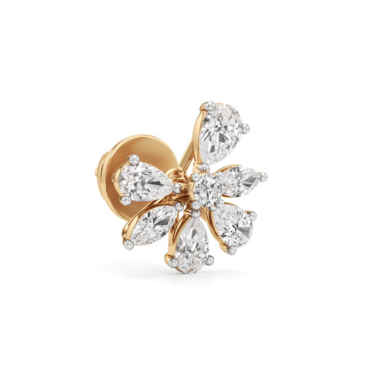 Marquise  PearCut Floral Bloom Studs in 925 silver 18k Gold Plated