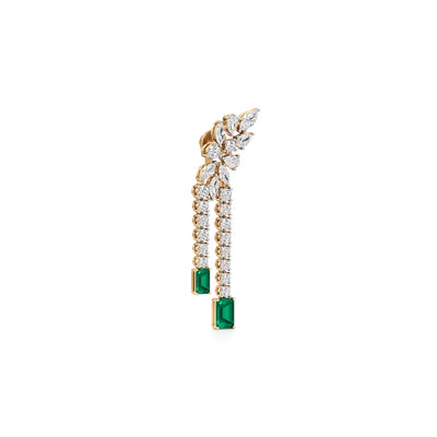 Majestic Emerald  Marquise Leaf Cascades in 925 silver 18k Gold Plated