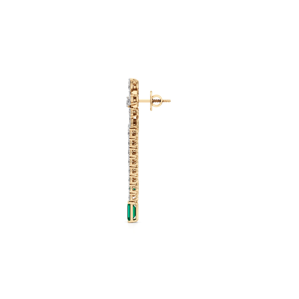 Majestic Emerald  Marquise Leaf Cascades in 925 silver 18k Gold Plated