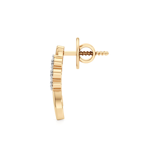 SCurve 925 Silver  18k Gold Vermeil DiamondStyle Studs
