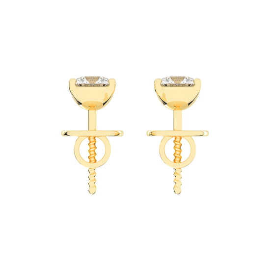 Essential Solitaire 925 Silver 18k Gold Plated Brilliant Stud Earrings