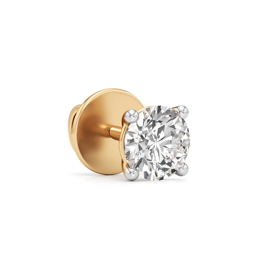 Timeless  Solitaire 925 Silver  18k Gold Vermeil Stud Earrings