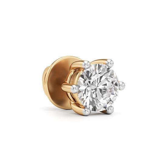 Classic Solitaire 925 Silver  18k Gold Vermeil Stud Earrings