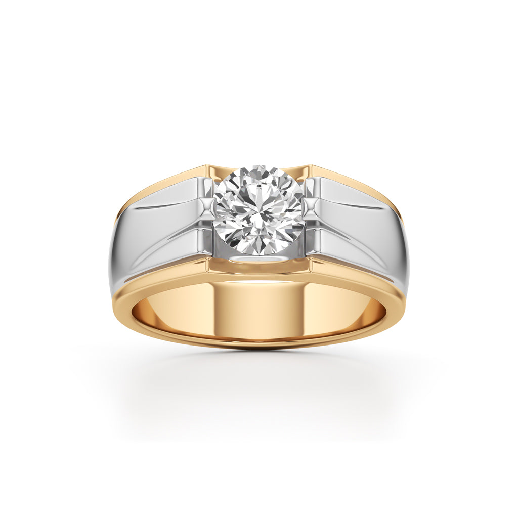 Solitaire 925 Silver  18k Gold Vermeil Mens Statement Ring