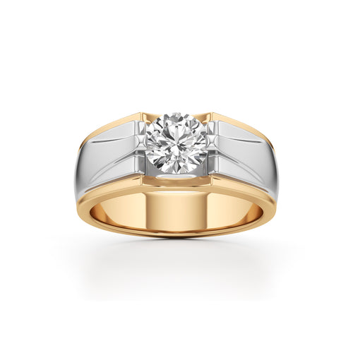 Solitaire 925 Silver  18k Gold Vermeil Mens Statement Ring