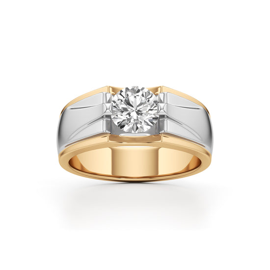 Solitaire 925 Silver  18k Gold Vermeil Mens Statement Ring