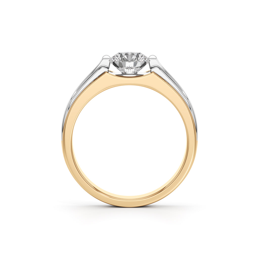 Solitaire 925 Silver  18k Gold Vermeil Mens Statement Ring