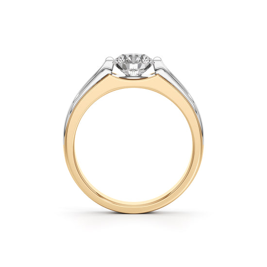 Solitaire 925 Silver  18k Gold Vermeil Mens Statement Ring