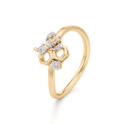 Hidden Halo 925 Silver 18k Gold Plated 660mm Round Brilliant Solitaire Ring