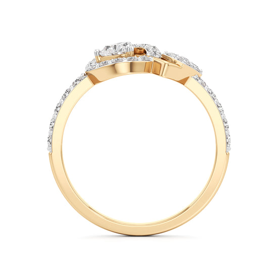 925 Silver  18K Gold Plated Halo Designer DiamondStyle Ring  Luxury Statement Jewellery