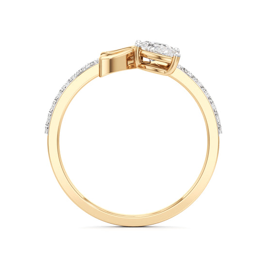 Botnical FourLeaf Marquise Bloom Ring in 925 silver 18k Gold Plated