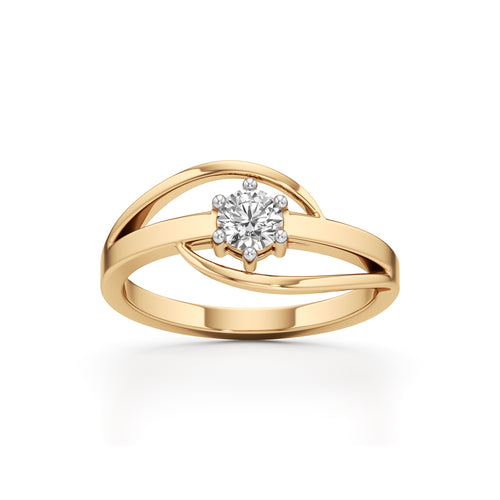 Gorgeous Solitaire 925 Silver  18k Gold Vermeil Bypass Ring