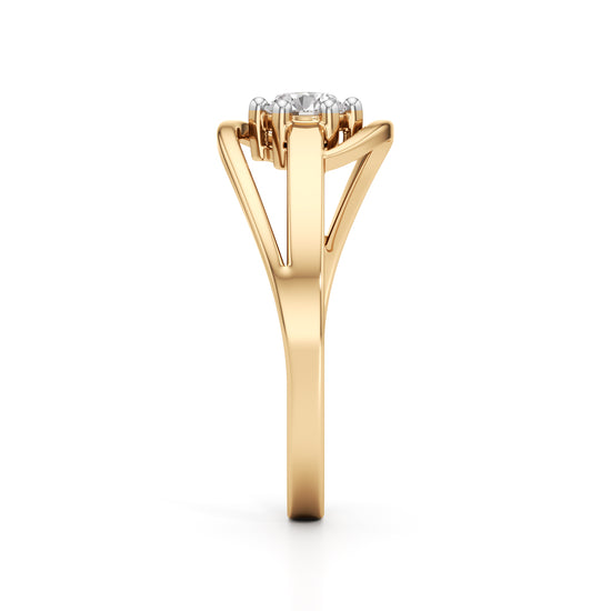 Gorgeous Solitaire 925 Silver  18k Gold Vermeil Bypass Ring