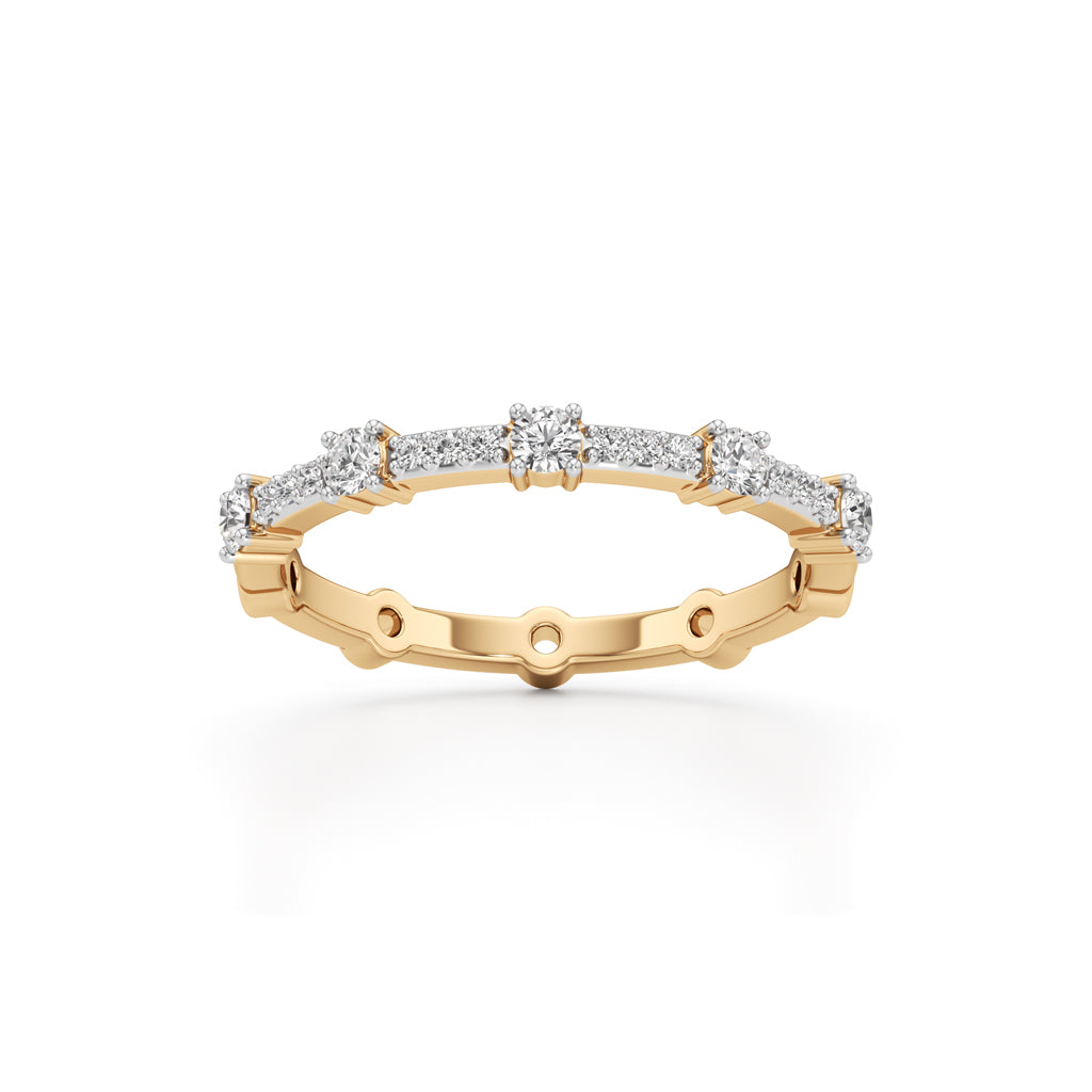 925 Silver 18K Gold Plated DiamondStyle Eternity Ring  Luxury Fine Finish