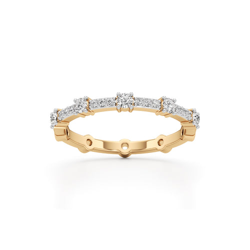 925 Silver 18K Gold Plated DiamondStyle Eternity Ring  Luxury Fine Finish