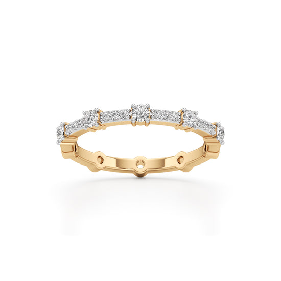 925 Silver 18K Gold Plated DiamondStyle Eternity Ring  Luxury Fine Finish
