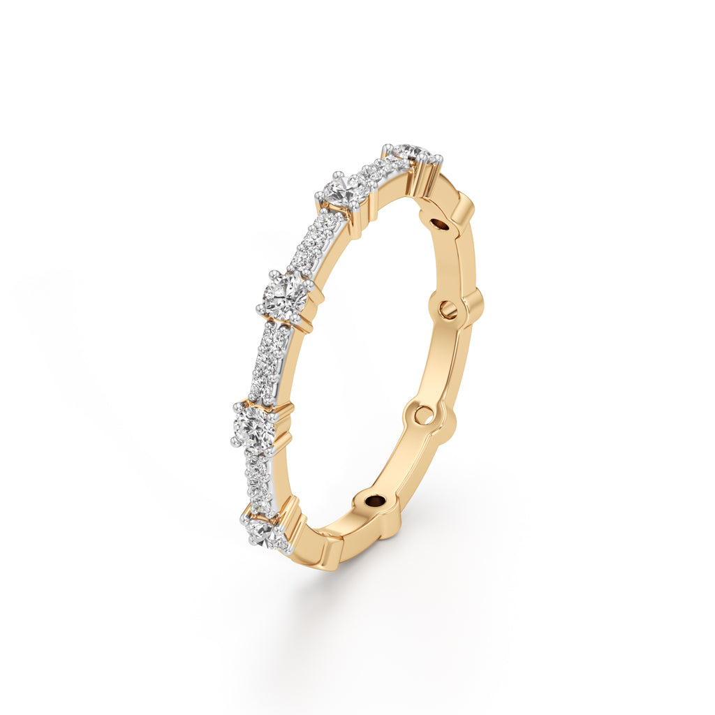 925 Silver 18K Gold Plated DiamondStyle Eternity Ring  Luxury Fine Finish