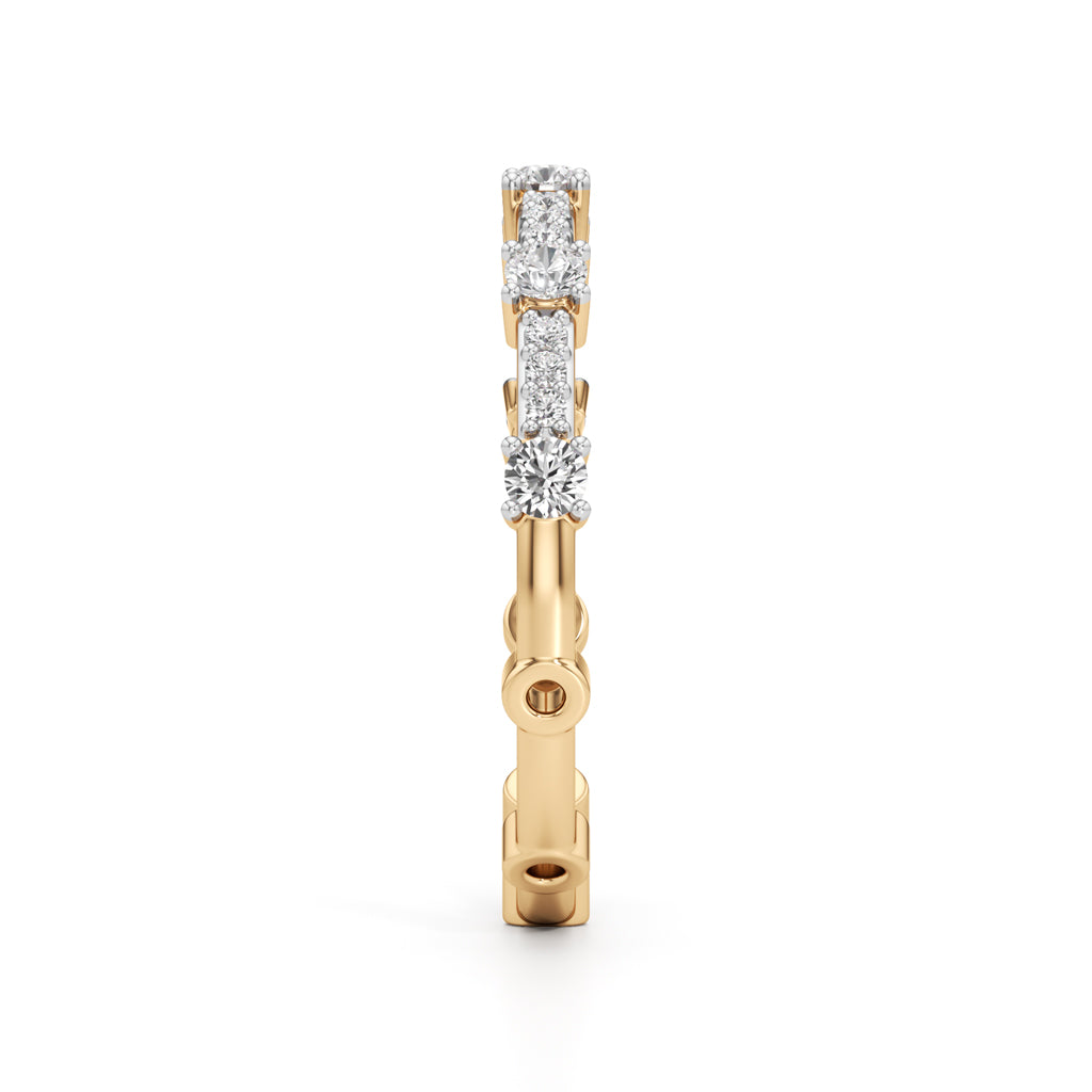 925 Silver 18K Gold Plated DiamondStyle Eternity Ring  Luxury Fine Finish
