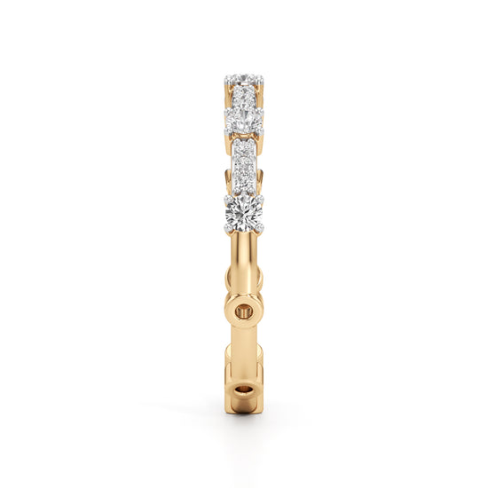 925 Silver 18K Gold Plated DiamondStyle Eternity Ring  Luxury Fine Finish