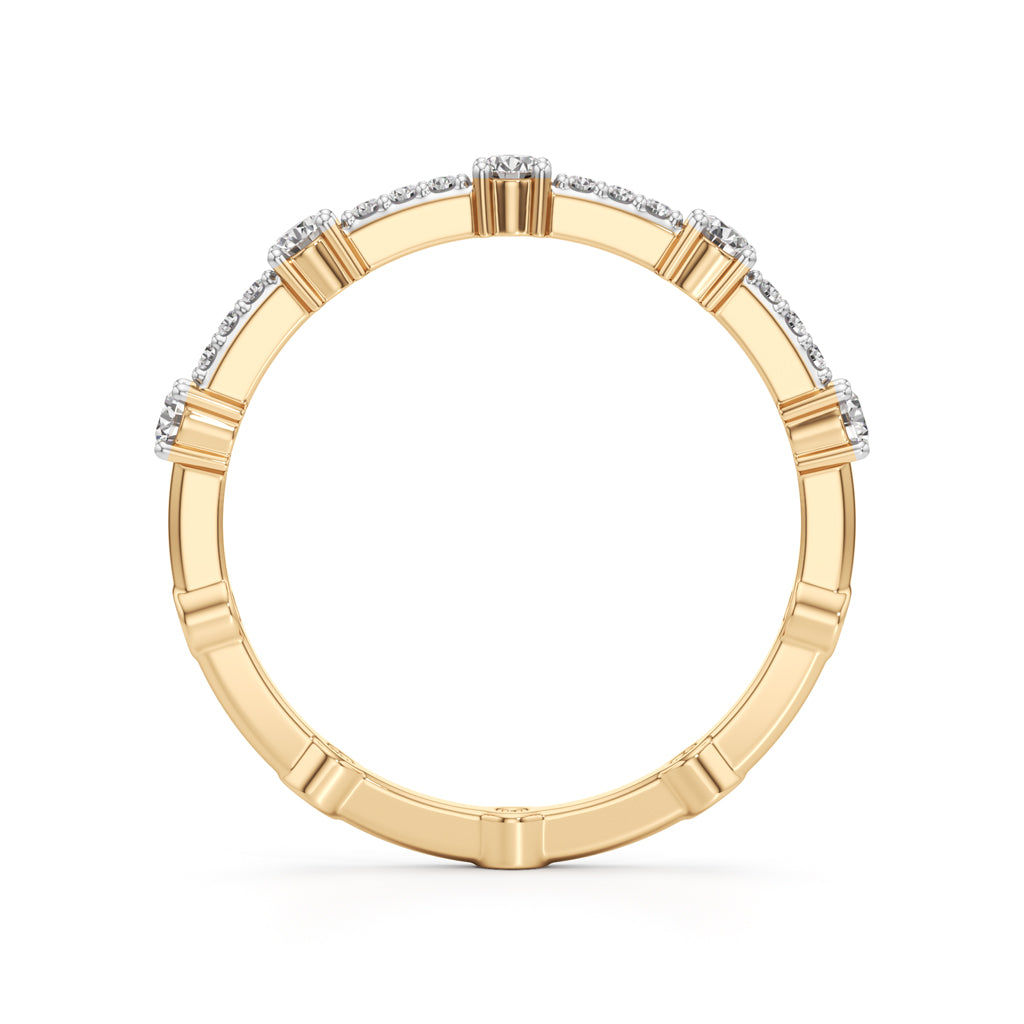 925 Silver 18K Gold Plated DiamondStyle Eternity Ring  Luxury Fine Finish