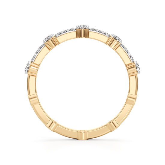 925 Silver 18K Gold Plated DiamondStyle Eternity Ring  Luxury Fine Finish