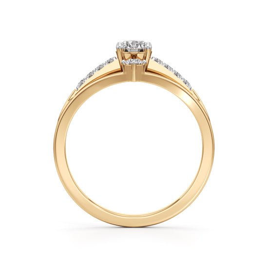 Starburst Geometric 925 Silver  18k Gold Vermeil Solitaire Ring 