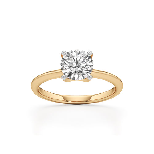 Classic  Solitaire 925 Silver 18k Gold Plated HighSetting Statement Ring