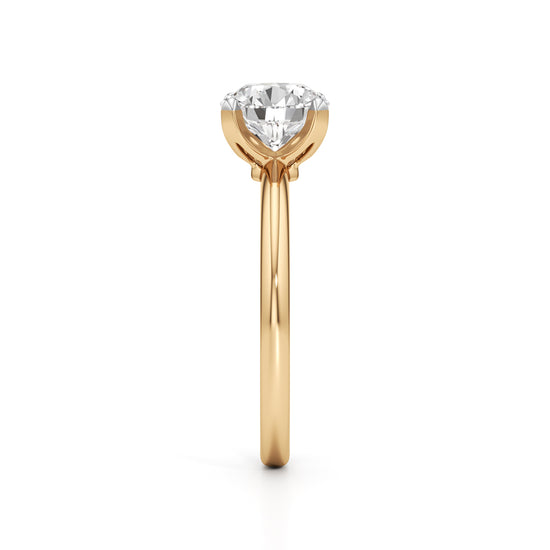 Classic  Solitaire 925 Silver 18k Gold Plated HighSetting Statement Ring