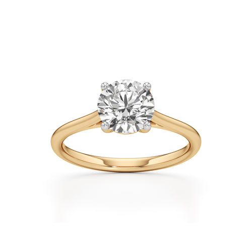 925 Silver 18K Gold Plated Solitaire DiamondStyle Ring  Classic Elegant Design