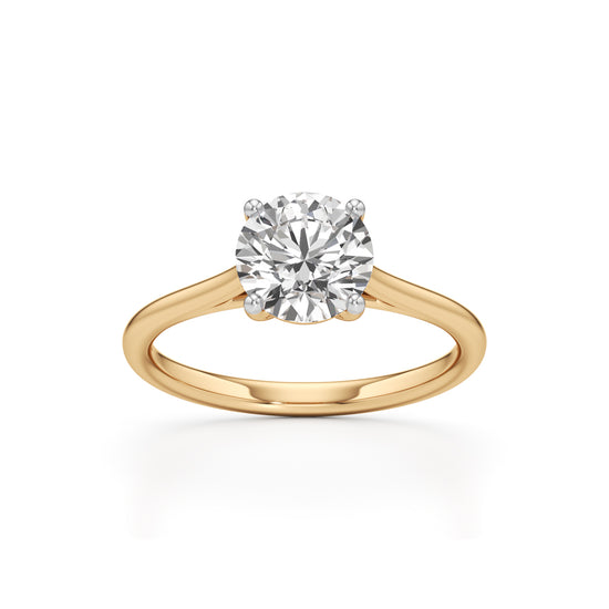 925 Silver 18K Gold Plated Solitaire DiamondStyle Ring  Classic Elegant Design