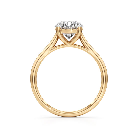 925 Silver 18K Gold Plated Solitaire DiamondStyle Ring  Classic Elegant Design