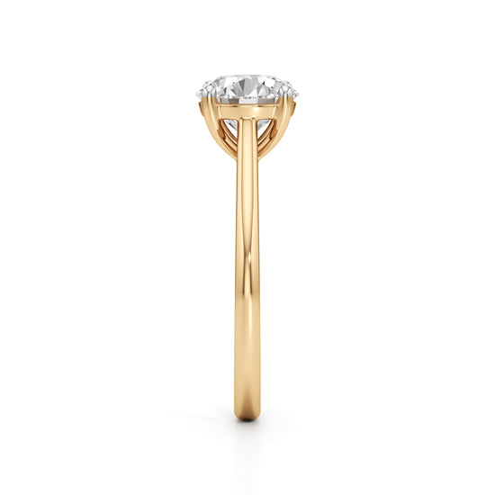 925 Silver 18K Gold Plated Solitaire DiamondStyle Ring  Classic Elegant Design