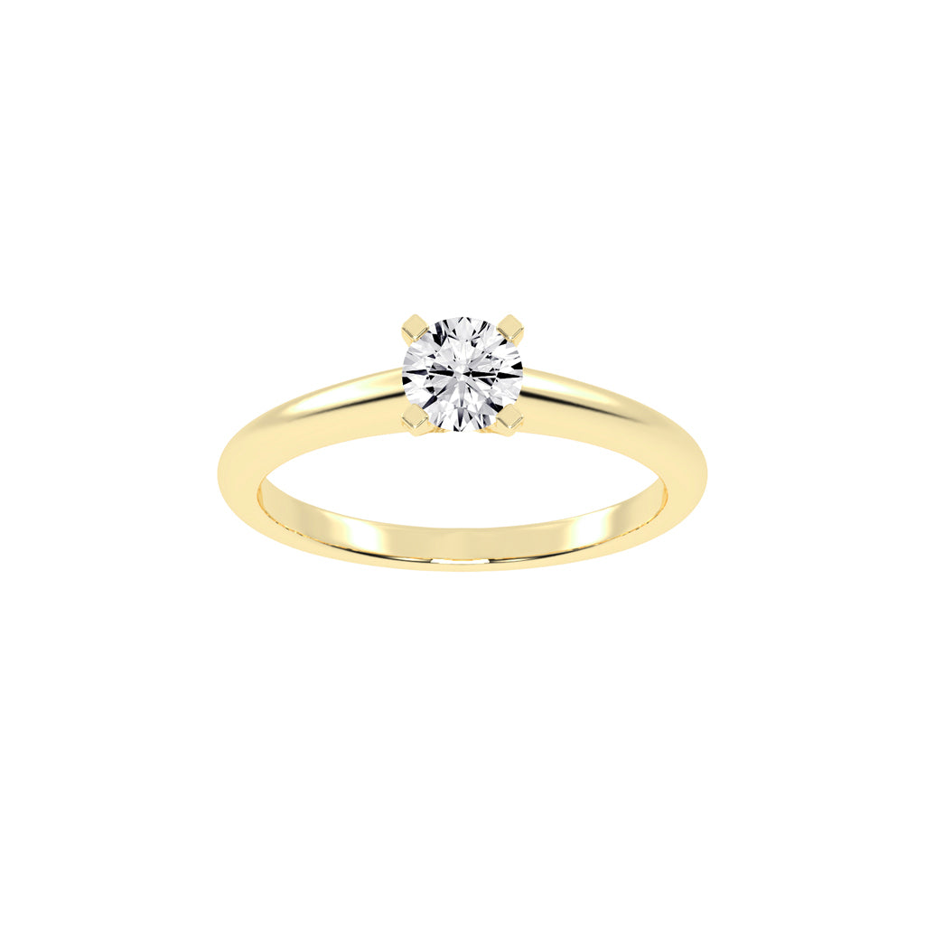Essential Brilliant Solitaire 925 Silver 18k Gold Plated 5mm Classic Ring