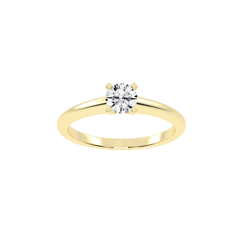 Essential Brilliant Solitaire 925 Silver 18k Gold Plated 5mm Classic Ring
