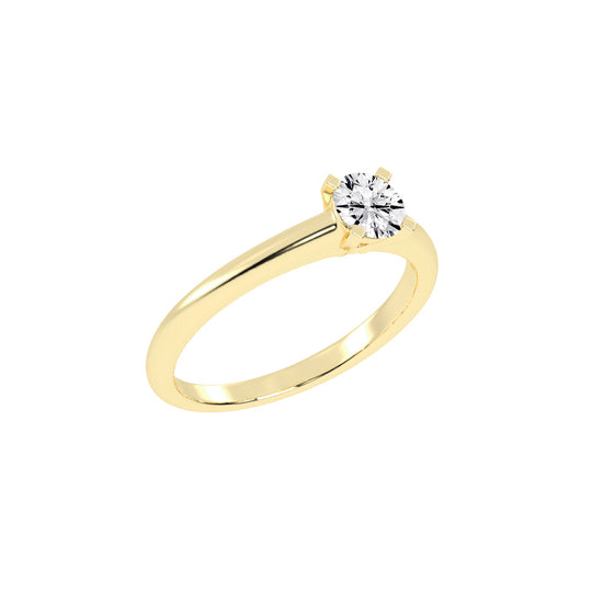 Essential Brilliant Solitaire 925 Silver 18k Gold Plated 5mm Classic Ring