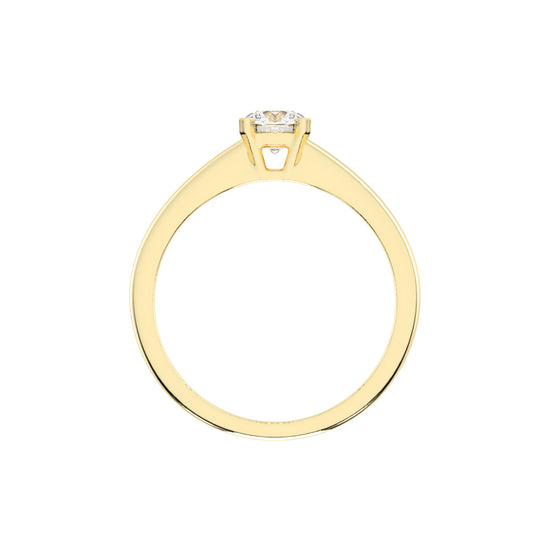 Essential Brilliant Solitaire 925 Silver 18k Gold Plated 5mm Classic Ring