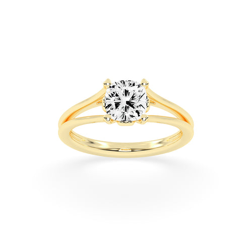 925 Silver 18K Gold Plated Solitaire DiamondStyle Ring  Elegant Designer Jewellery