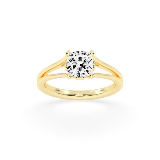 925 Silver 18K Gold Plated Solitaire DiamondStyle Ring  Elegant Designer Jewellery
