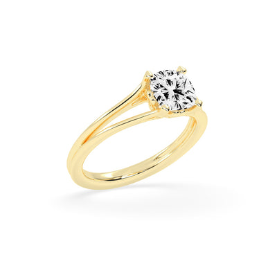 925 Silver 18K Gold Plated Solitaire DiamondStyle Ring  Elegant Designer Jewellery