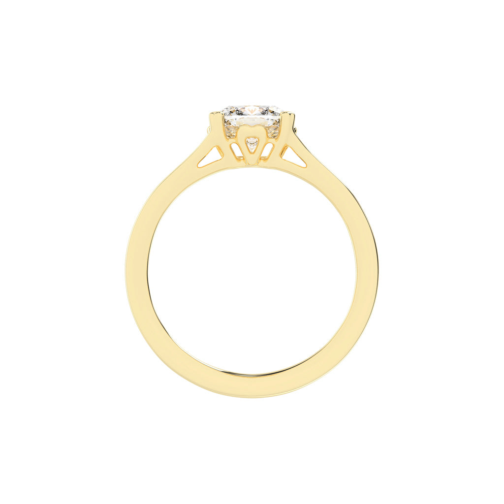 925 Silver 18K Gold Plated Solitaire DiamondStyle Ring  Elegant Designer Jewellery