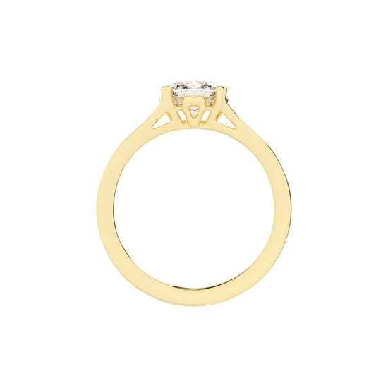 925 Silver 18K Gold Plated Solitaire DiamondStyle Ring  Elegant Designer Jewellery