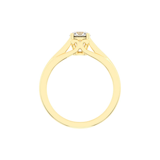  Architectural Solitaire 925 Silver 18k Gold Plated HeartDetailed Statement Ring