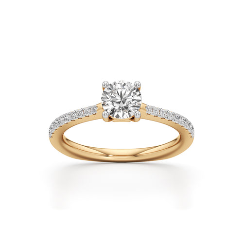 HeartGalleried Solitaire 925 Silver 18k Gold Plated PavSet Statement Ring