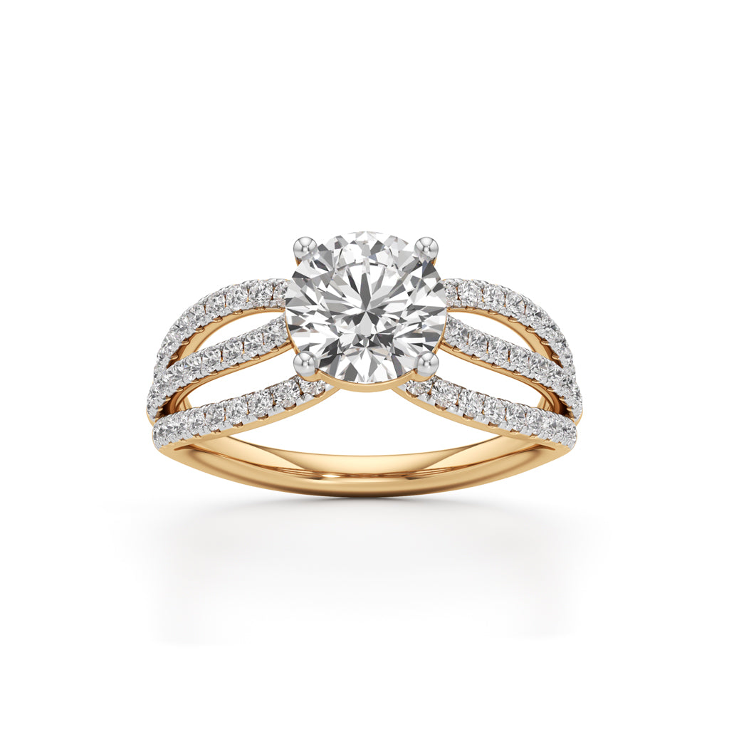 925 Silver 18K Gold Plated Solitaire DiamondStyle Ring  Luxury Bridal Design